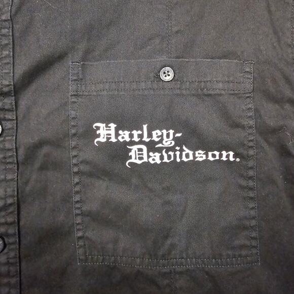 Harley Davidson Shirt XL Biker Skull Mechanic Racing Retro Short Sleeve Work - Picture 4 of 11